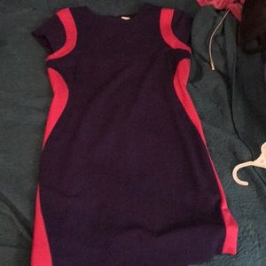 Dark purple and pink DVF dress